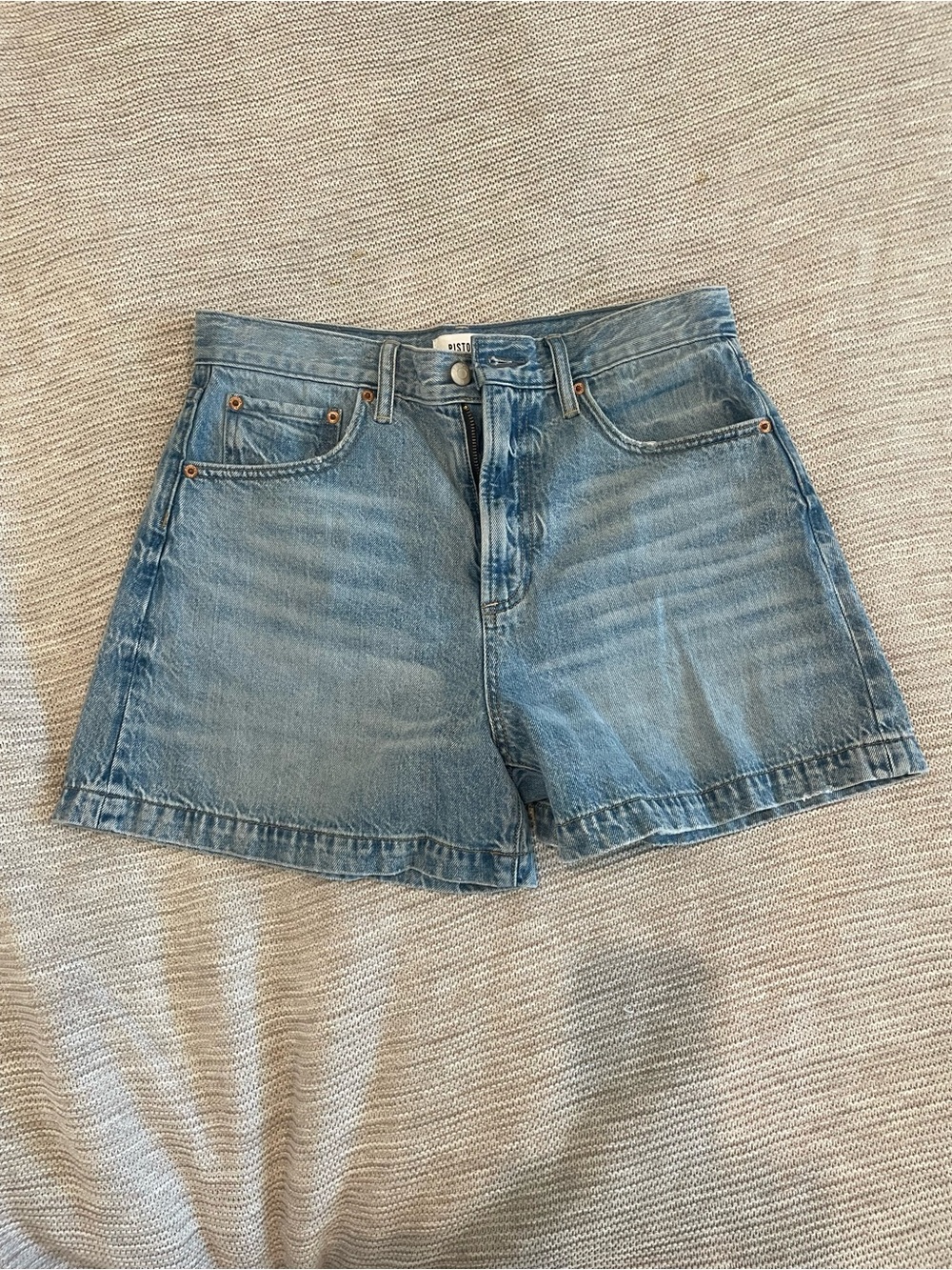 pistola Light Blue High-Waist Denim Shorts